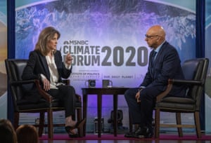 Marianne Williamson, Ali Velshi at Georgetown University.