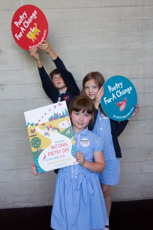 Young supporters of National Poetry Day.