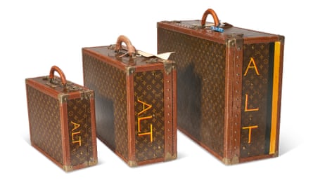 Talley’s set of monogrammed Louis Vuitton luggage.