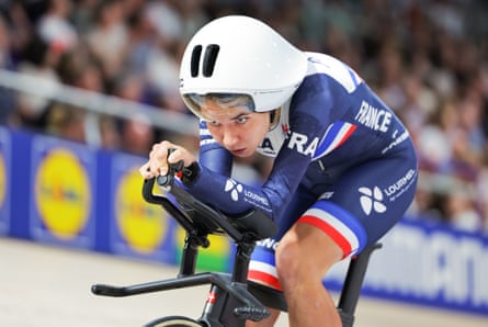 Heïdi Gaugain of France in action during the 2023 UCI Cycling World Championships.