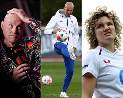 Tyson Fury, Zinedine Zidane and Ellie Kildunne.