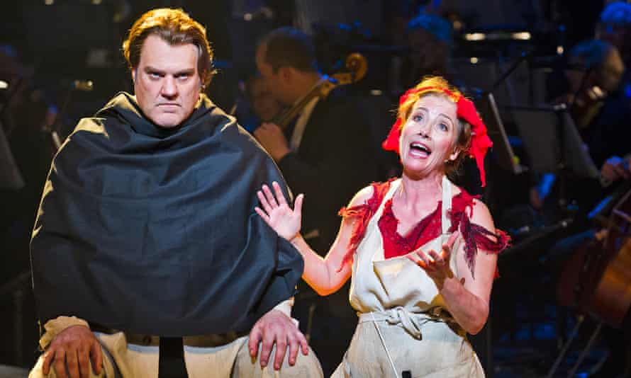 Bryn Terfel as Sweeney Todd and Emma Thompson as Mrs Lovett in Stephen Sondheim’s show about the demon barber of Fleet Street, given by English National Opera in 2015.
