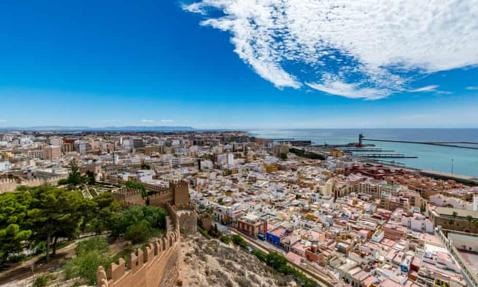 Panoramic cityscape of Almeria (Almería) Spain.