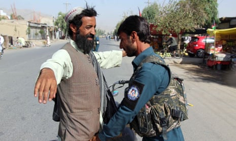 A security check in Helmand, Afghanistan