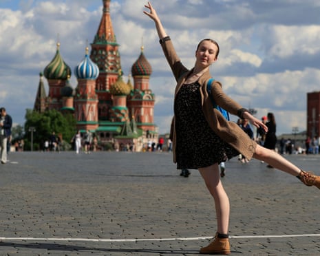 Rachel Armstrong poses in Red Square in Moscow.