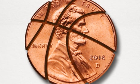 A penny with basket seams etched into it.