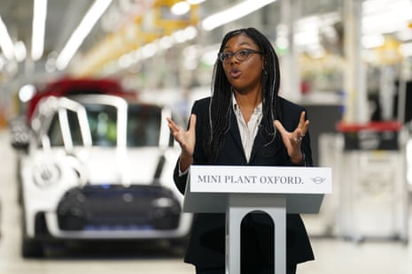 BMW Mini investment plansTrade Secretary Kemi Badenoch speaking at the BMW Mini plant at Cowley in Oxford