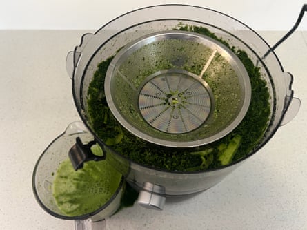 a Nutribullet juicer making juice