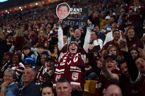 Suncorp Stadium is drenched in Maroon.