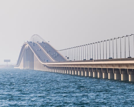 File shot of the King Fahad Causeway bridge