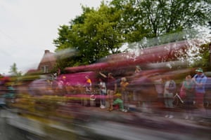 Fans watch the riders during the first stage of this year’s race.