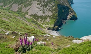 the Heddon Valley running down to the sea.