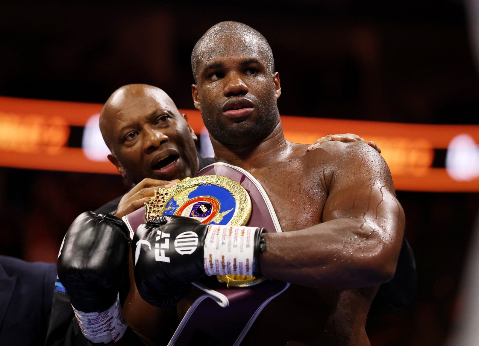 Daniel Dubois celebrates retaining the WBO heavyweight title in London on October 17 2026