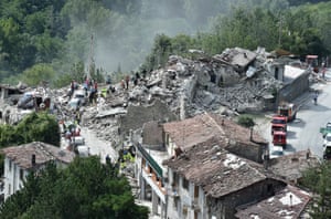 A general view of Pescara del Tronto town destroyed by the earthquake