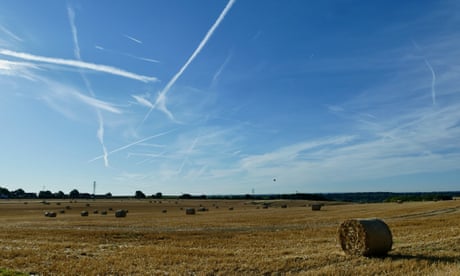 Sunshine over harvested barley fields in Oxfordshire