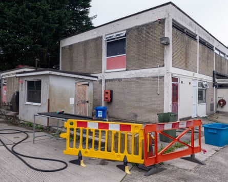 Dilapidated exterior of the fire station
