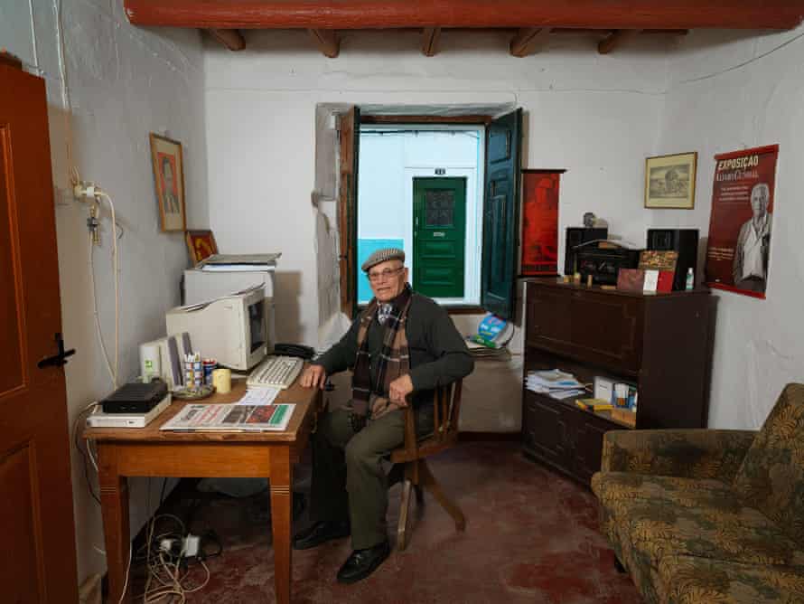 Activist Rodrigo Jose de Silva in the offices of Partido Comunista Português, Borba, Alentejo, Portugal.