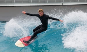 A surfing instructor at The Wave.