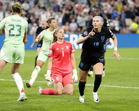 England's Chloe Kelly had her extra-time penalty saved against Italy, but bundled in the rebound to send defending champions England into the Euro 2025 final.