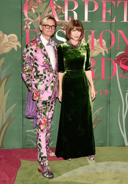 Putting on the ritz … Hamish Bowles with Anna Wintour at the Green Carpet fashion awards in Milan in 2019.