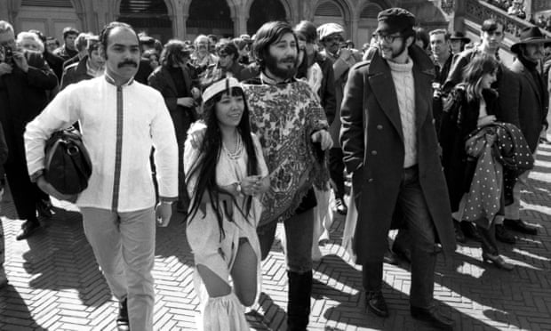 Yayoi Kusama at an artistic “happening” in New York’s Central Park in 1969.