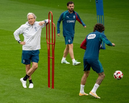 Jorge Jesus conducts Portugal team training on Tuesday