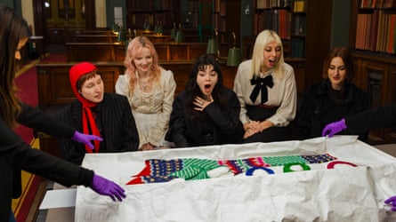 Guest curators the Last Dinner Party marvel at items in the Bowie archive.