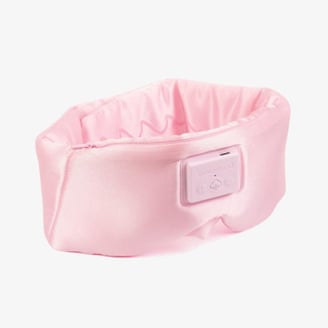 SnoozeBand Silk sleep mask with built-in Bluetooth headphones.