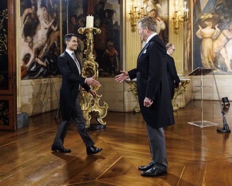 Prime minister-designate Rob Jetten during the swearing-in ceremony of the new ministers of the Jetten cabinet in the Orange Hall of Huis ten Bosch Palace in The Hague, the Netherlands.