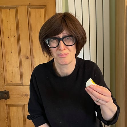 Emma Beddington poses, relucantly, with a pickled egg