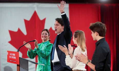 Prime minister Justin Trudeau during the Liberal election night party in Montreal.
