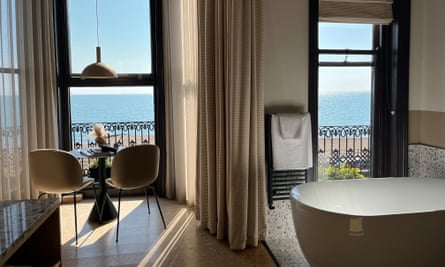 A sea -view room at the Port Hotel