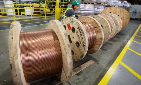 Rolls of copper wire at the Nexans copper production facility in Montreal, Canada.