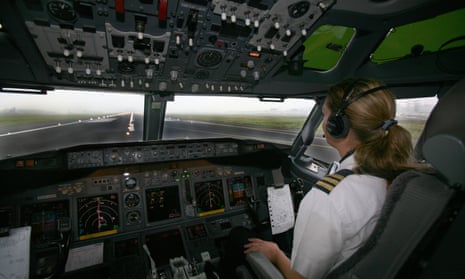 A pilot in a cockpit