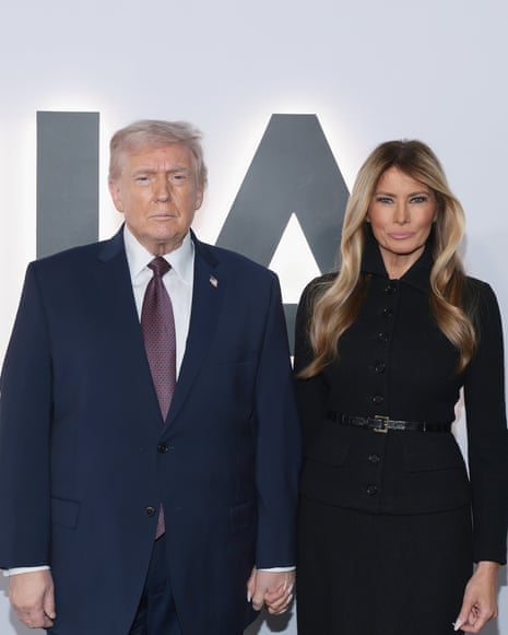 Donald Trump and Melania Trump at the Melania premiere