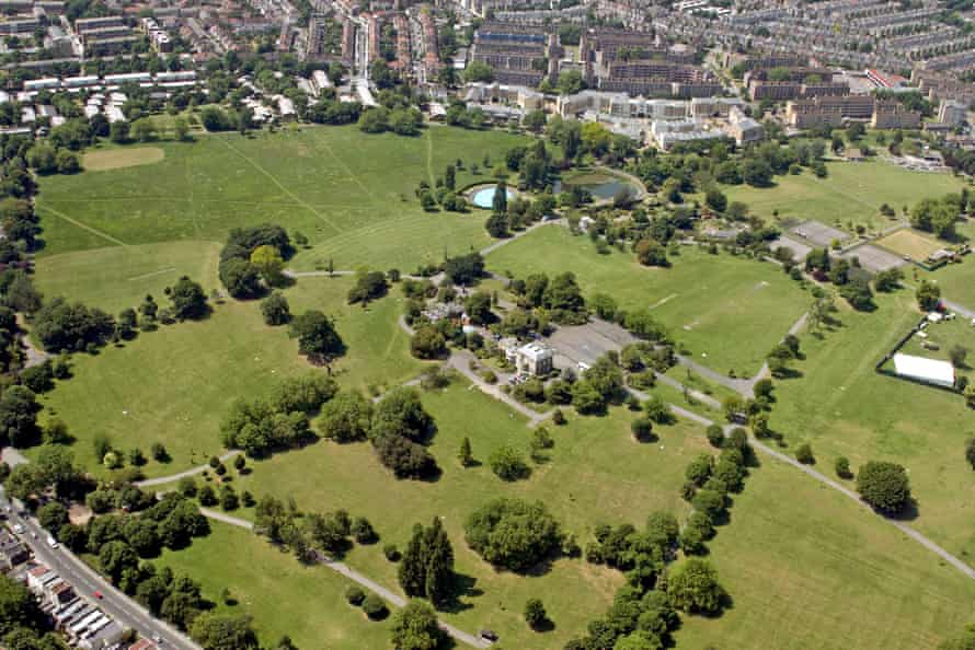 An aerial view of Brockwell Park.