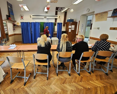 Polling station in Hungary, Budapest.