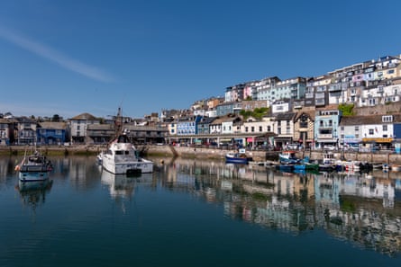 Photo of Brixham’s port with fishing boats