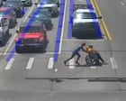 Driver dressed as Spider-Man helps man in wheelchair cross road – video