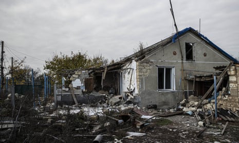 File photo of damaged settlements in the village of Zorya, in the Mykolaiv region