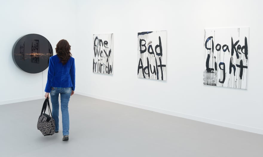 Kim Gordon’s artwork on display at the London Frieze art fair, 2014.