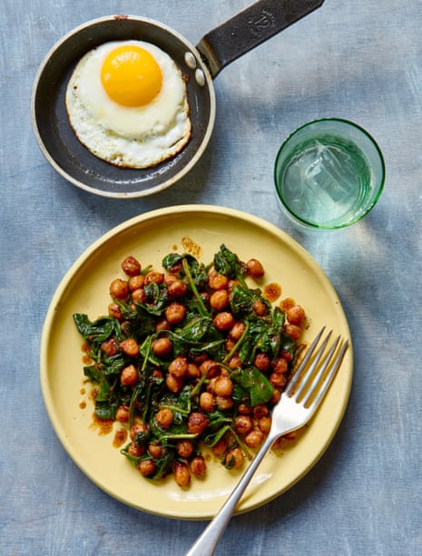 Miguel Barclay's cumin-spiced chickpeas with spinach.