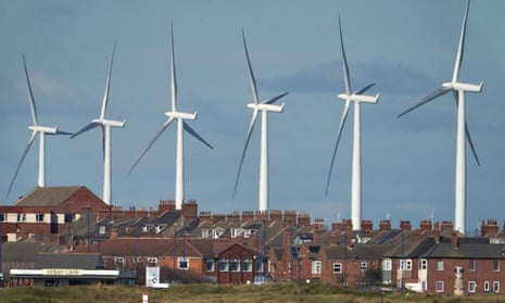 Teesside Wind Farm near the mouth of the River Tees off the North Yorkshire coast