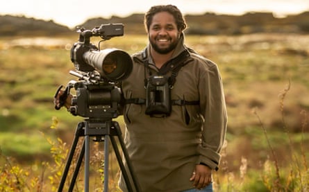 Yassin filming for the TV programme Scotland: My Life in the Wild.