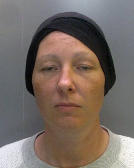A police photo of Lyne Barlow wearing a headscarf.