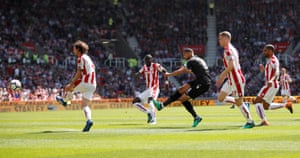 Ruben Loftus-Cheek curls a shot just inches wide.