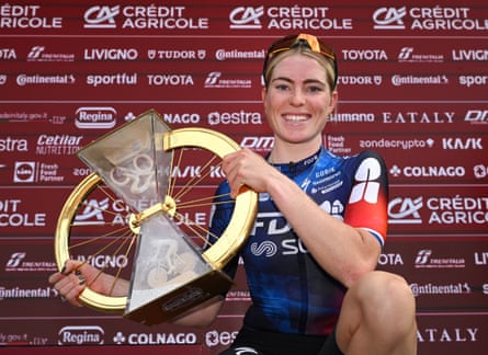 Demi Vollering celebrates