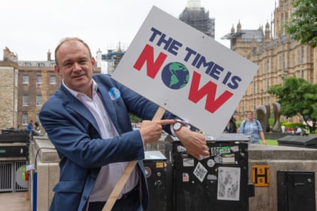 Ed Davey at a climate change protest in London in 2019