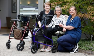 Jeanette Graham and Helen Morrison with Kirsty, one of the carers.