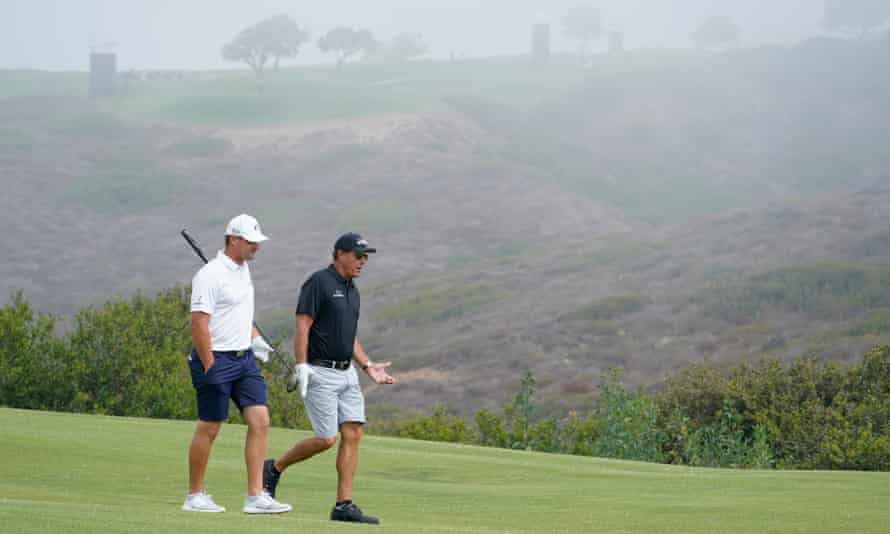 Bryson DeChambeau (left) and Phil Mickelson